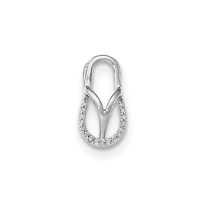 14K Weißgold Diamant Sandalen-Kettenanhänger