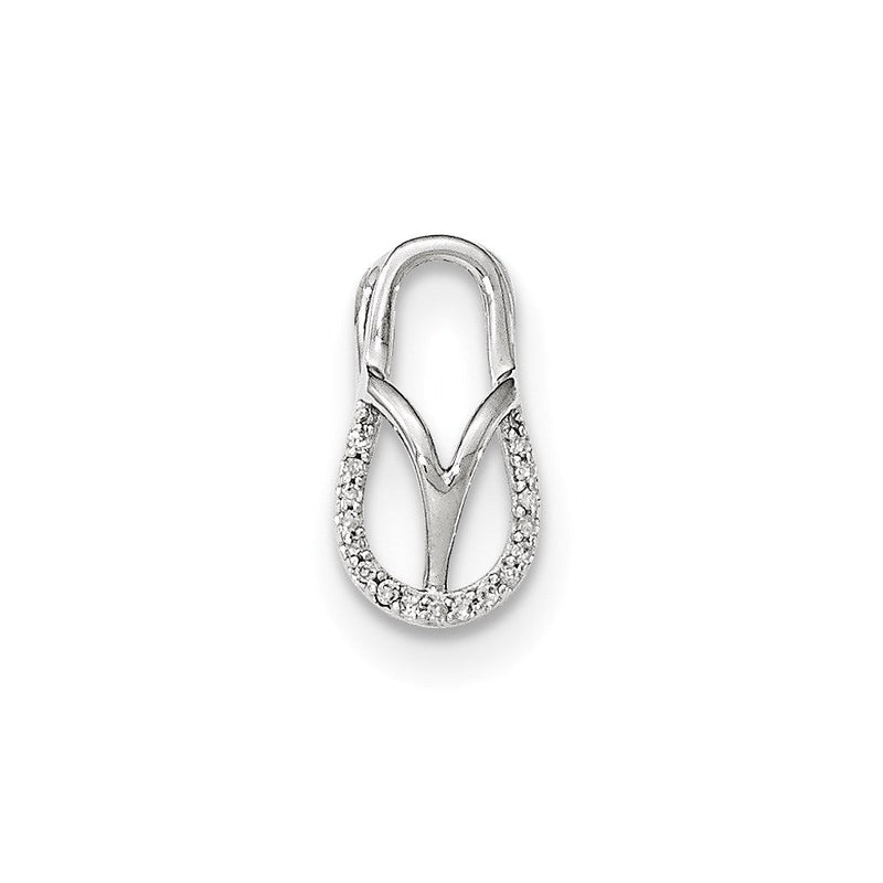 14K Weißgold Diamant Sandalen-Kettenanhänger