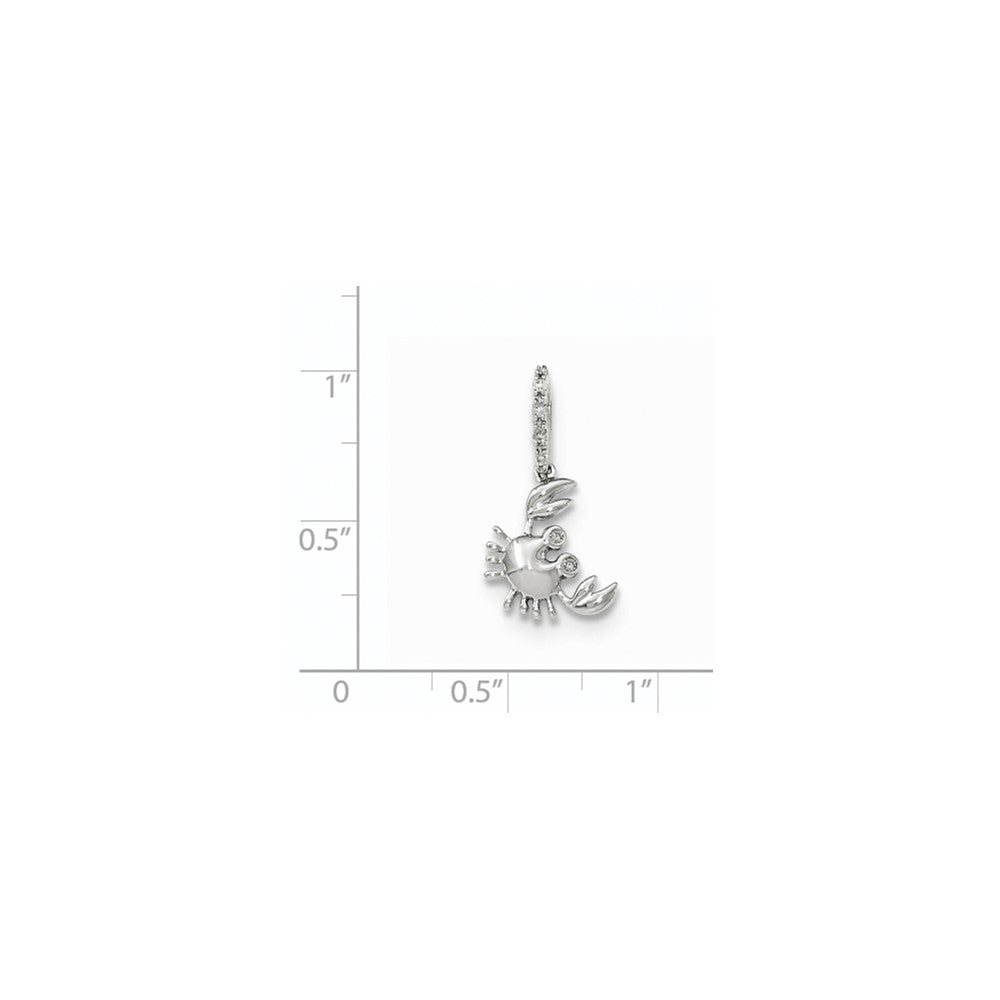 14K Weißgold Anhänger Krabbe mit echten Diamanten