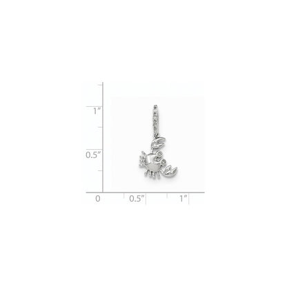 14K Weißgold Anhänger Krabbe mit echten Diamanten