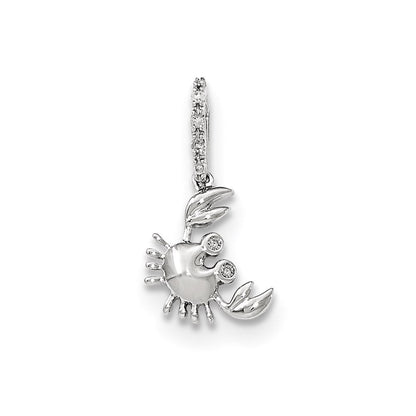 14K Weißgold Anhänger Krabbe mit echten Diamanten