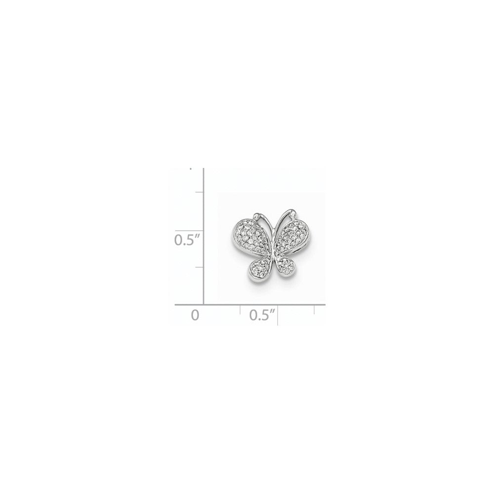 14K Weißgold Echt Diamant Schmetterling Kette Anhänger