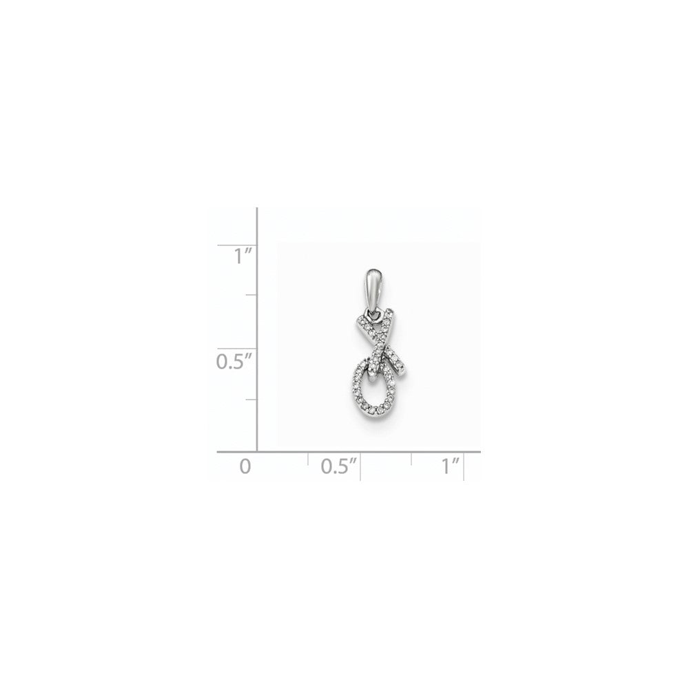 14K Weißgold Echtdiamant-XO-Anhänger