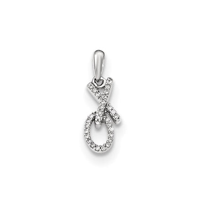 14K Weißgold Echtdiamant-XO-Anhänger