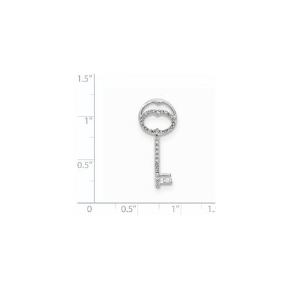 14K Weißgold Echt Diamant Key Kette Anhänger