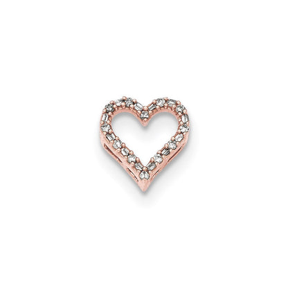 14K Roségold Herz-Gleitanhänger mit echten Diamanten