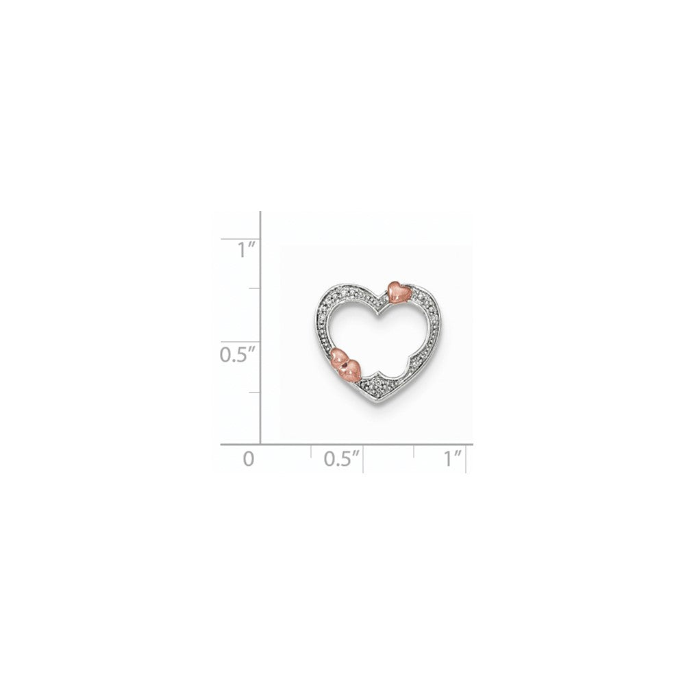 14K Bicolor Gold Echt Diamant Herzen Kette Anhänger