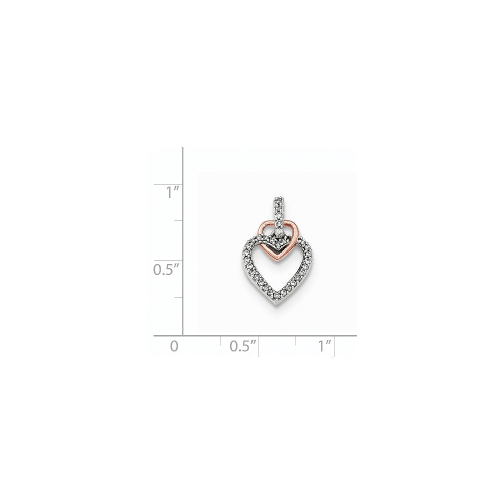 14K Roségold Herz-Anhänger mit echten Diamanten