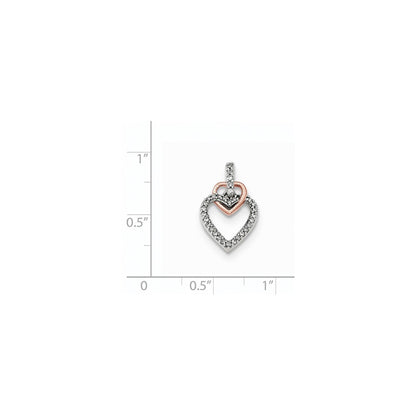 14K Roségold Herz-Anhänger mit echten Diamanten