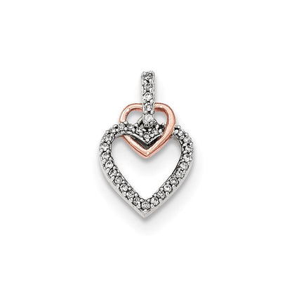 14K Roségold Herz-Anhänger mit echten Diamanten