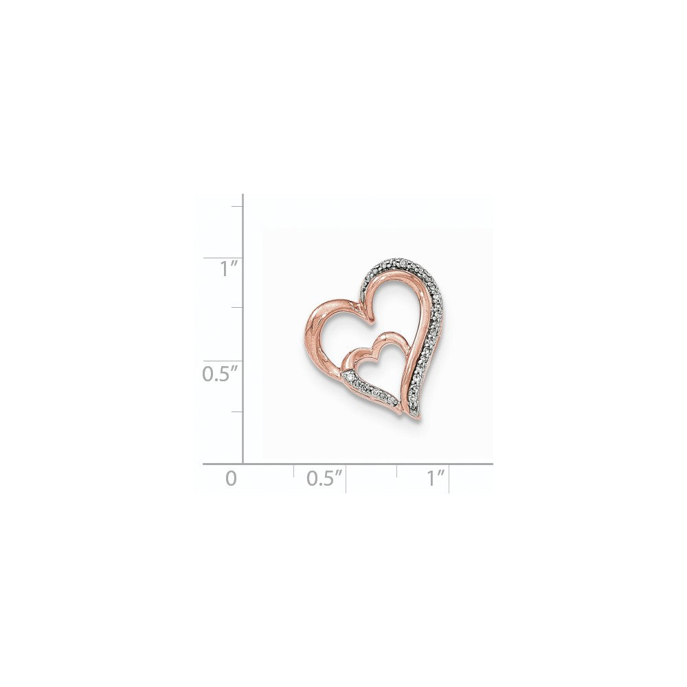 14K Roségold Gleitanhänger „Offenes Herz“ mit Echtdiamant
