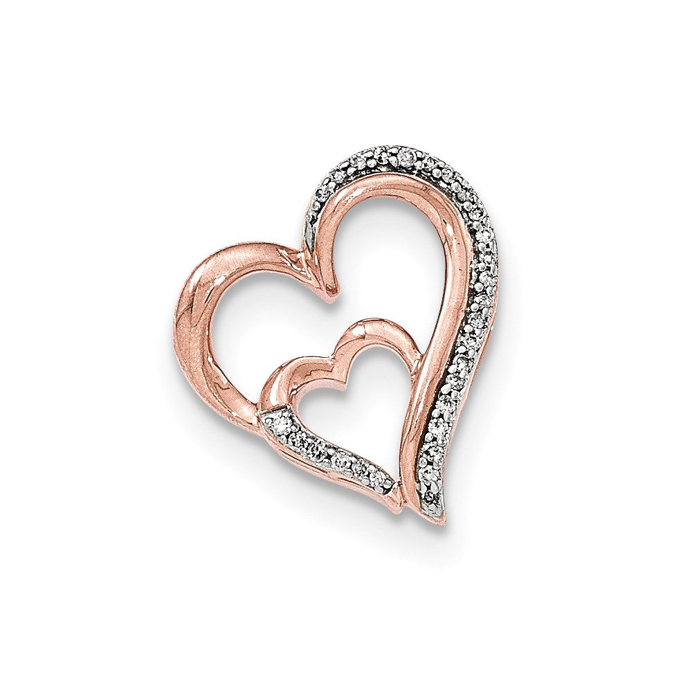 14K Roségold Gleitanhänger „Offenes Herz“ mit Echtdiamant