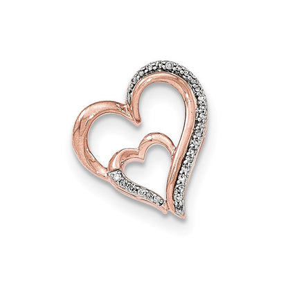 14K Roségold Gleitanhänger „Offenes Herz“ mit Echtdiamant