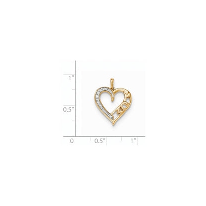 Herzanhänger aus 14K Gelbgold mit echten Diamanten