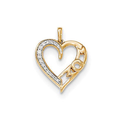 Herzanhänger aus 14K Gelbgold mit echten Diamanten