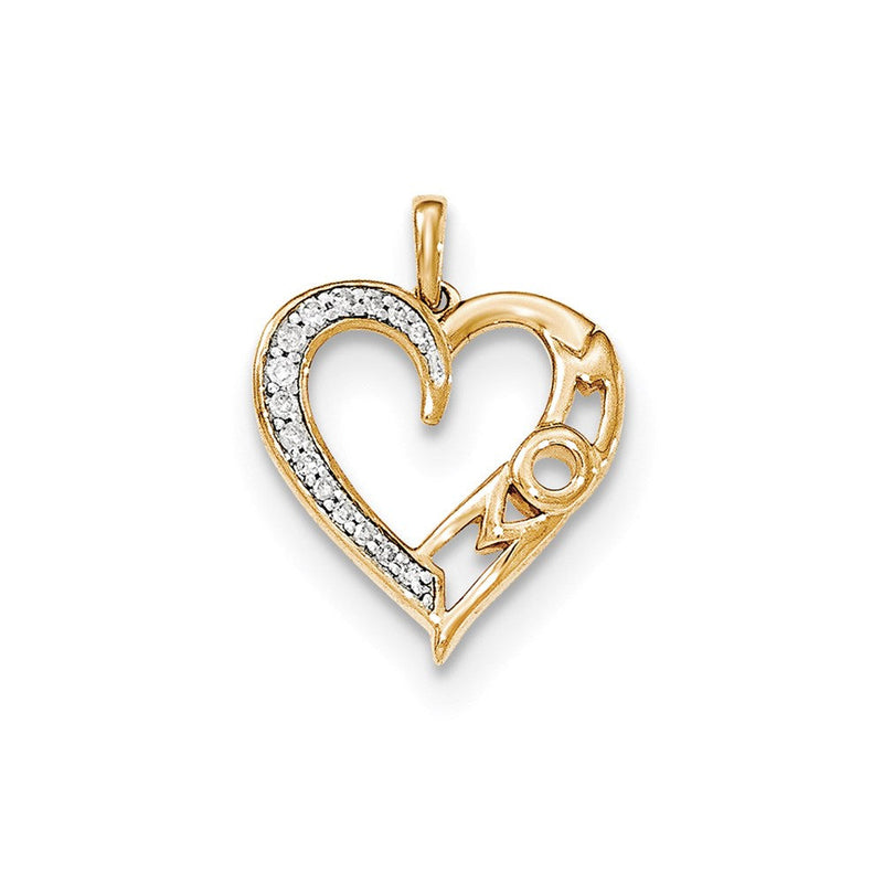 Herzanhänger aus 14K Gelbgold mit echten Diamanten