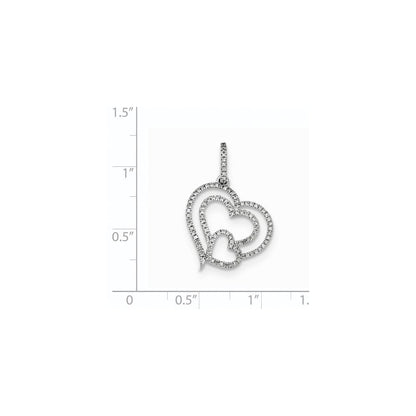 14K Weißgold Diamant-Herz-Anhänger