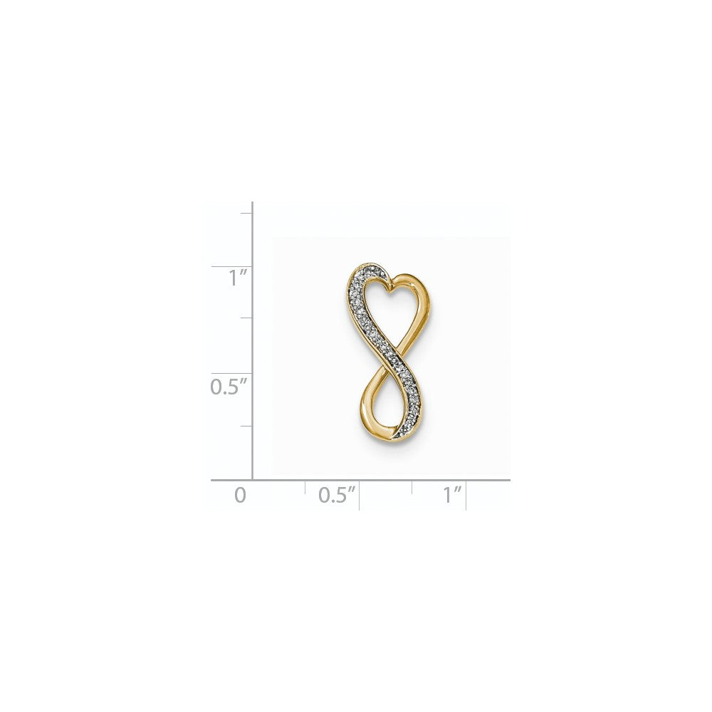 14K Gelbgold Unendlichkeit-Gleitanhänger mit echten Diamanten