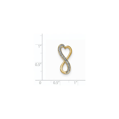 14K Gelbgold Unendlichkeit-Gleitanhänger mit echten Diamanten