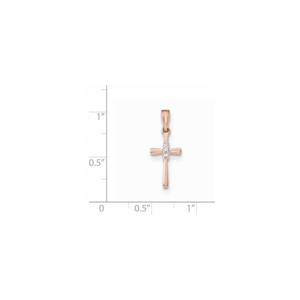 14K Roségold Anhänger mit echten Diamanten