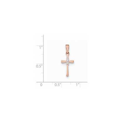 14K Roségold Anhänger mit echten Diamanten