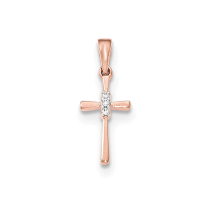 14K Roségold Anhänger mit echten Diamanten