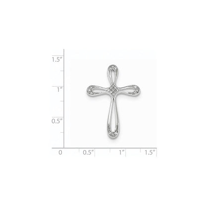 14K Weißgold Diamant-Anhänger „Offenes Kreuz“