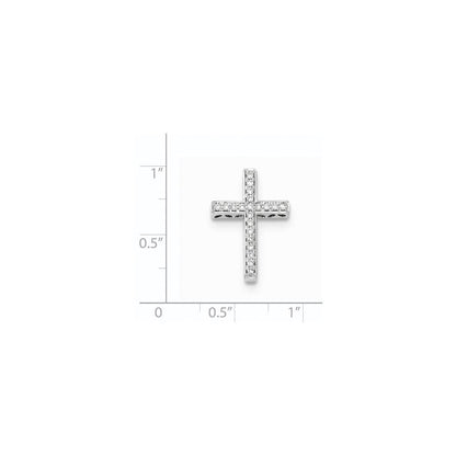 14K Weißgold Kreuz-Gleitanhänger mit echtem Diamant