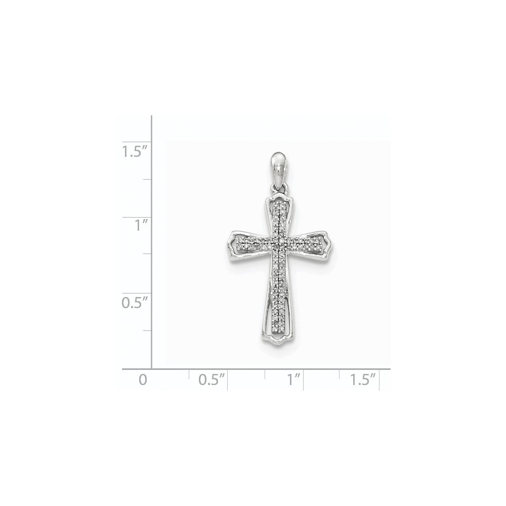 14K Weißgold Kreuzanhänger mit echten Diamanten