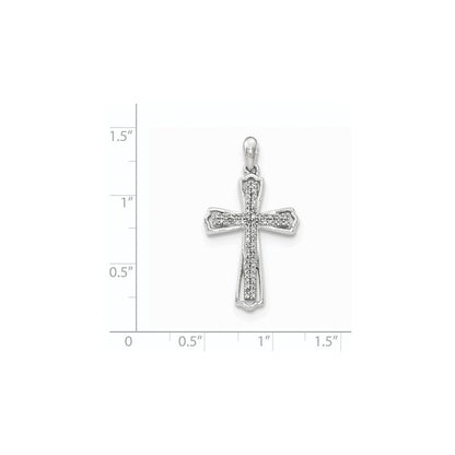 14K Weißgold Kreuzanhänger mit echten Diamanten