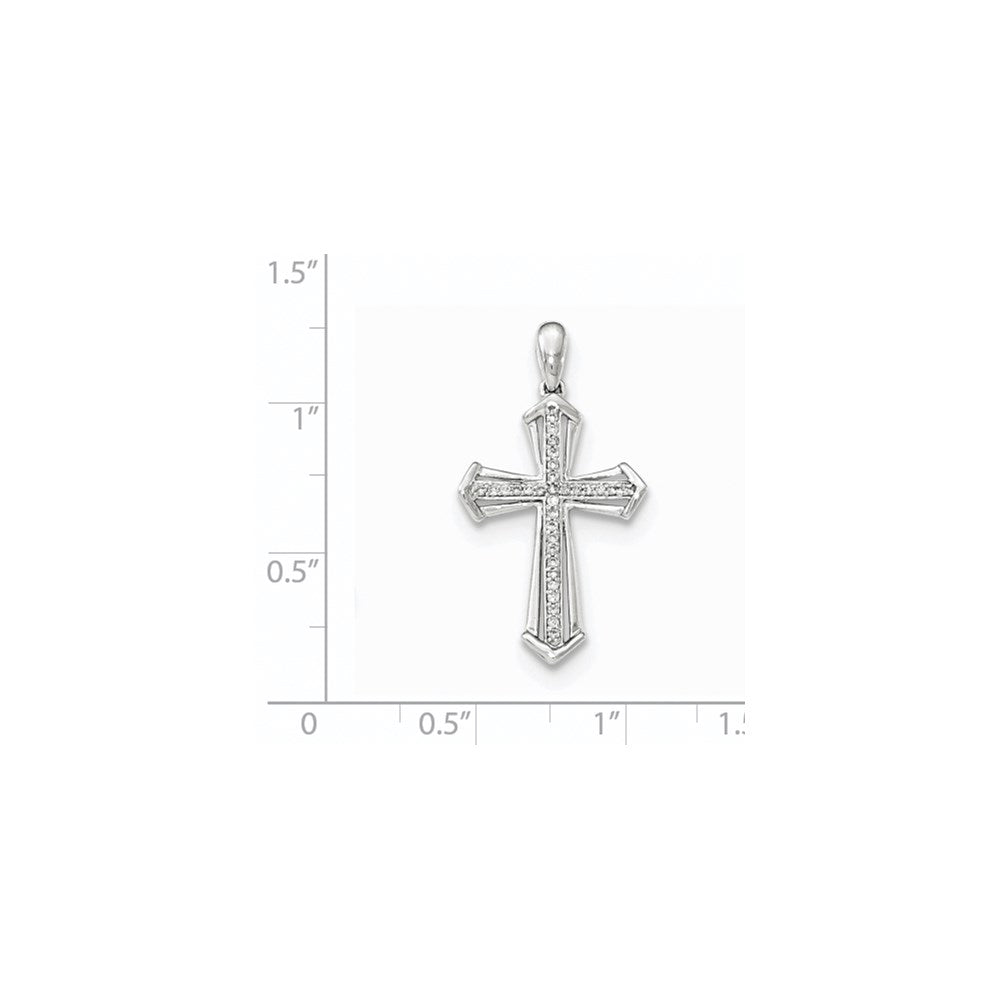 14K Weißgold Kreuzanhänger mit echten Diamanten