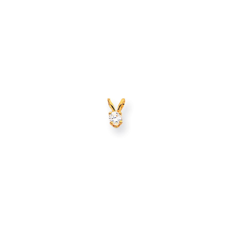 14K Gelbgold Anhänger mit echtem Diamant