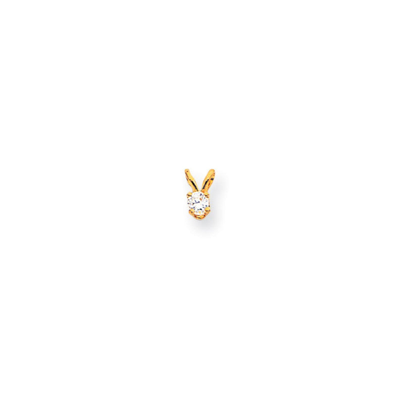 14K Gelbgold Anhänger mit echtem Diamant
