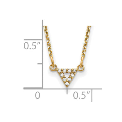 14K Gelbgold Vs Qualität Echt Diamant 6mm Dreieck Halskette