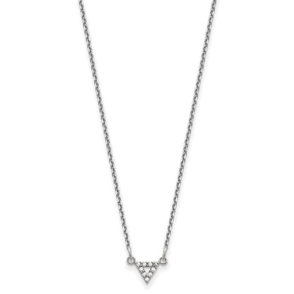 14K Weißgold A Qualität Echt Diamant 6mm Dreieck Halskette