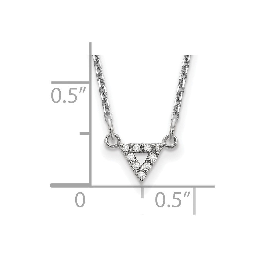 14K Weißgold A Qualität Echt Diamant 6mm Dreieck Halskette