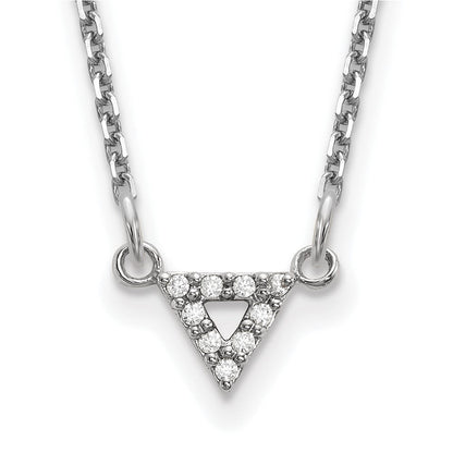 14K Weißgold Aa Qualiity Echt Diamant 6mm Dreieck Halskette
