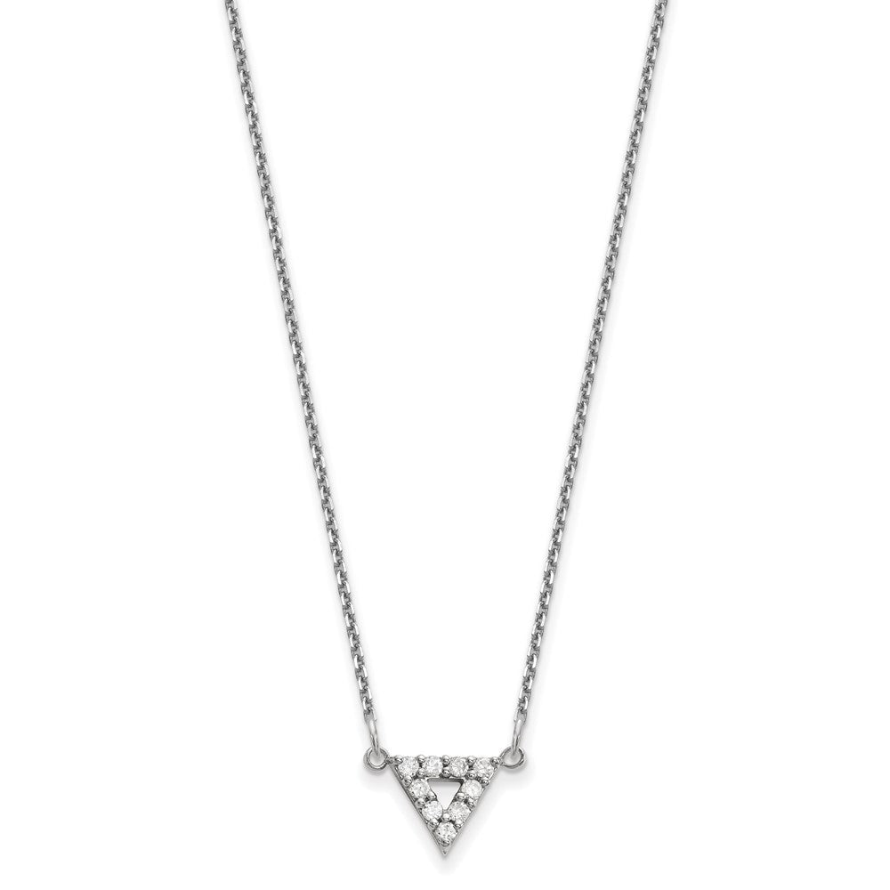 14K Weißgold Vs Qualität Echt Diamant 9mm Dreieck Halskette