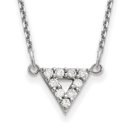 14K Weißgold Aaa Qualität Echt Diamant 9mm Dreieck Halskette