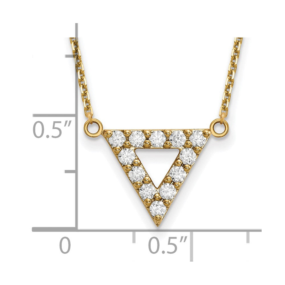 14K Gelbgold Vs Qualität Echt Diamant 13mm Dreieck Halskette