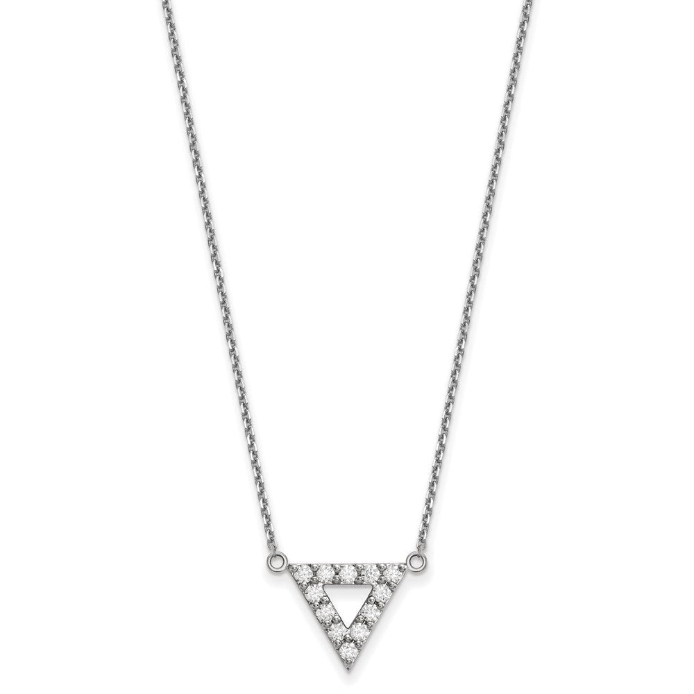 14K Weißgold Vs Qualität Echt Diamant 13mm Dreieck Halskette
