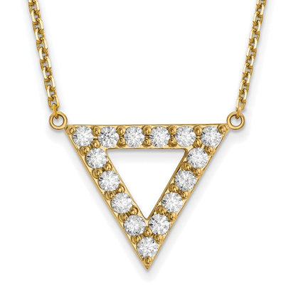 14K Gelbgold Vs Qualität Echt Diamant 20mm Dreieck Halskette