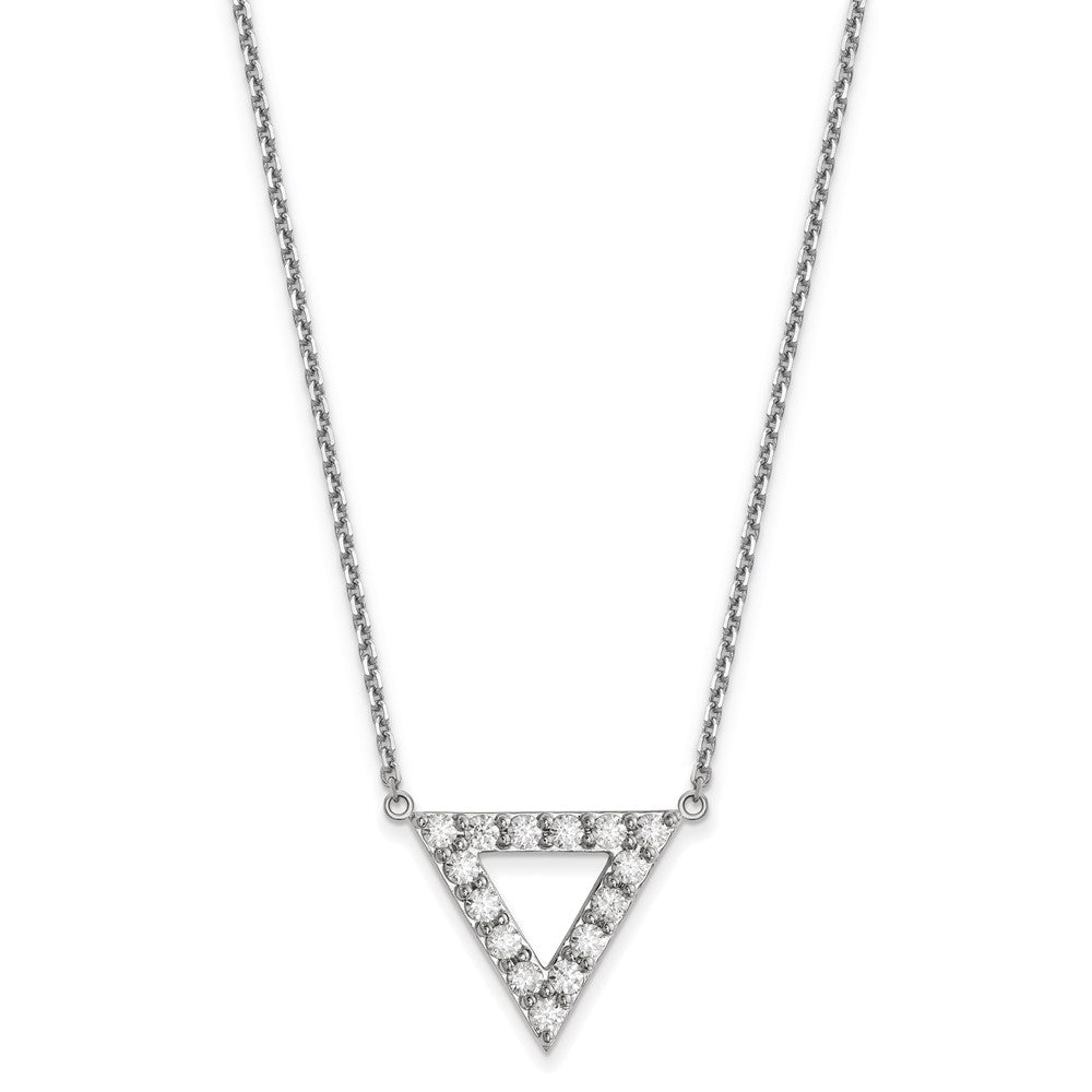 14K Weißgold A Qualität Echt Diamant 20mm Dreieck Halskette