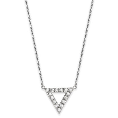 14K Weißgold Vs Qualität Echt Diamant 20mm Dreieck Halskette