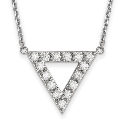 14K Weißgold Aaa Qualität Echt Diamant 20mm Dreieck Halskette