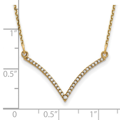 14K Gelbgold Echt Diamant V Halskette