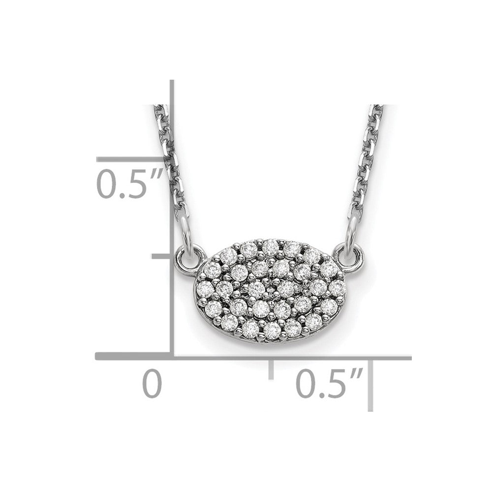 14K Weißgold Echt Diamant Cluster Oval Halskette