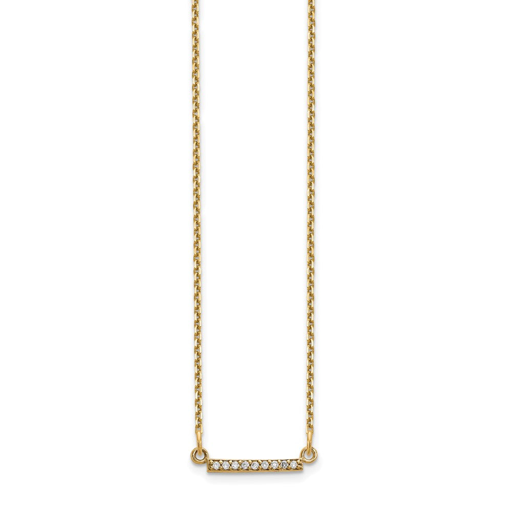 14K Gelbgold Echt Diamant Winzig Stab Halskette