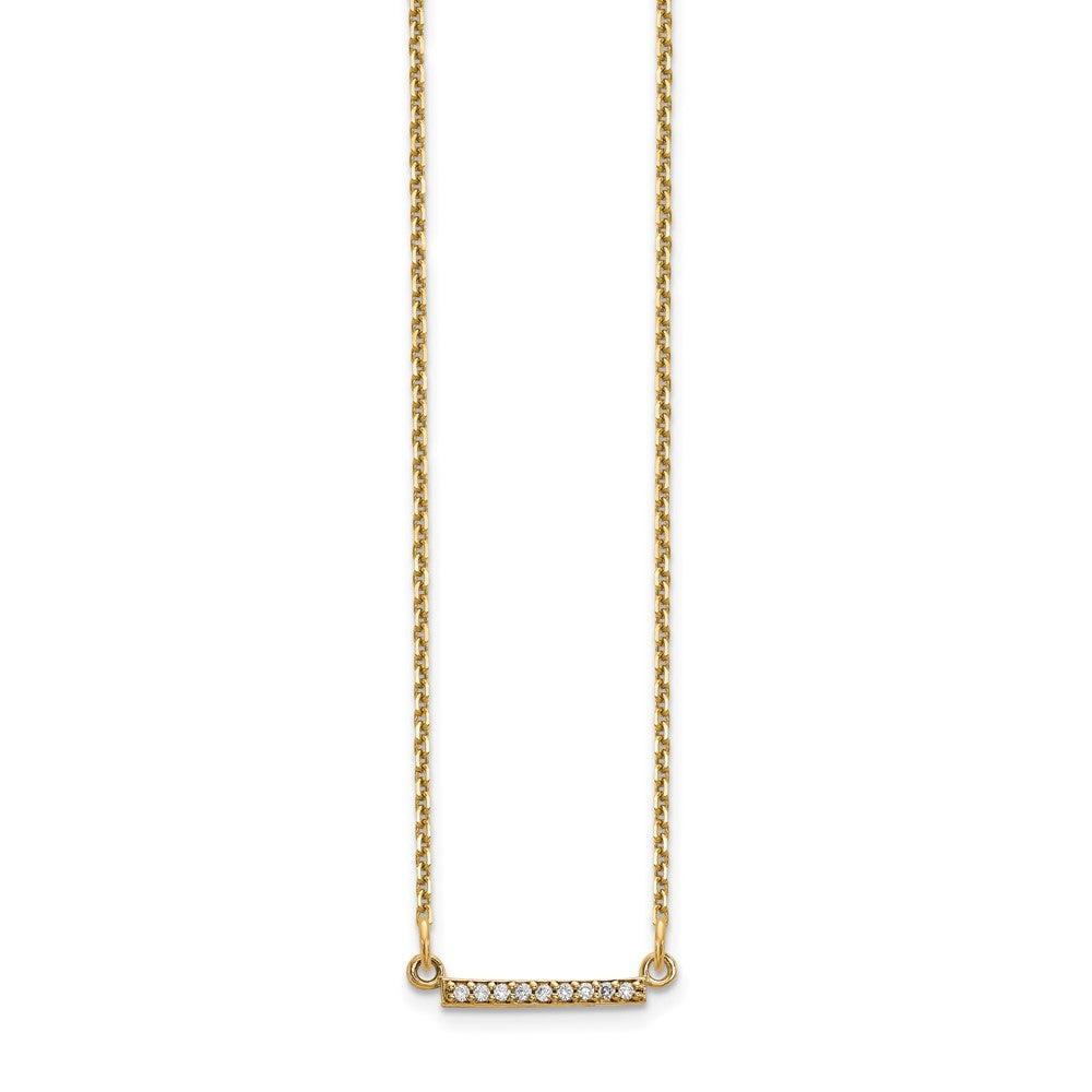 14K Gelbgold Echt Diamant Winzig Stab Halskette