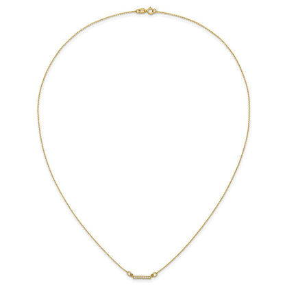 14K Gelbgold Echt Diamant Winzig Stab Halskette